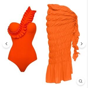 Flaxmaker Swim Bathing Suit & Matching Skirt